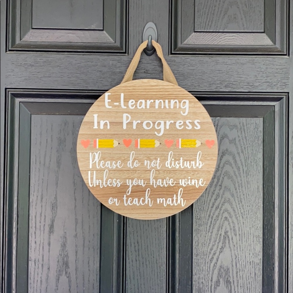 E Learning in Progress sign, do not disturb sign - Picture 3 of 6